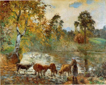 Camille Pissarro Painting - El estanque de Montfoucault 1875 Camille Pissarro